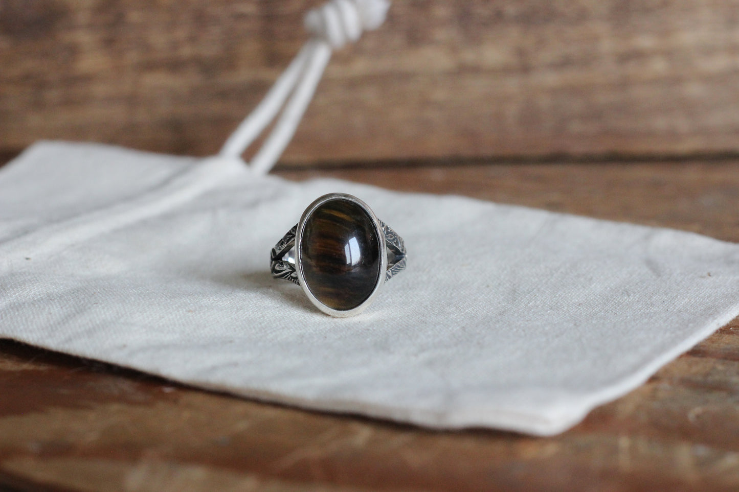 Tiger Eye Ring // Size 8