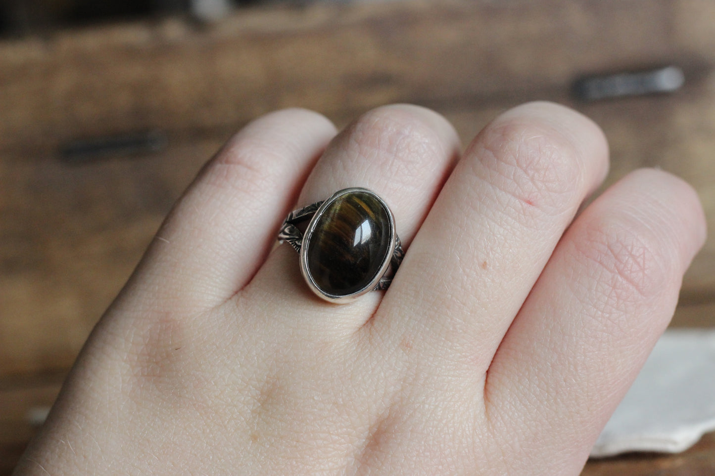 Tiger Eye Ring // Size 8