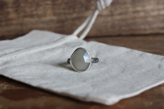 Grey Moonstone Ring // Size 9
