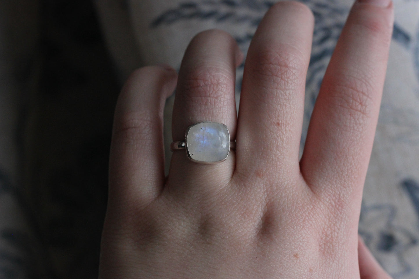 Rainbow Moonstone Ring // Size 9