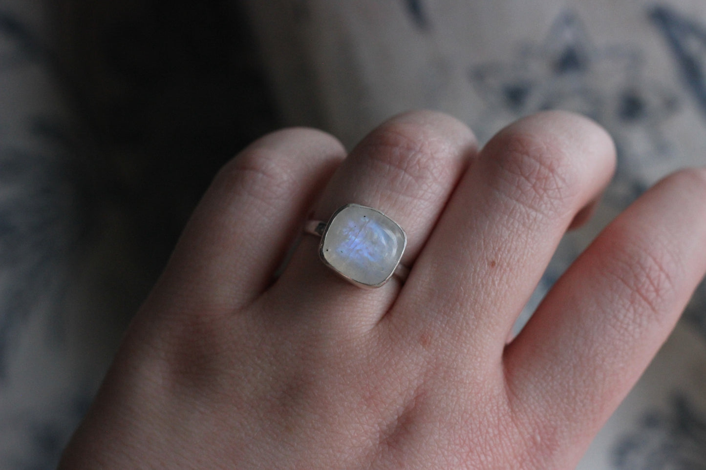 Rainbow Moonstone Ring // Size 9