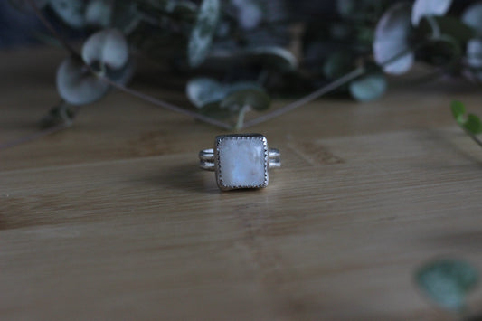 Rainbow Moonstone Ring // Size 5