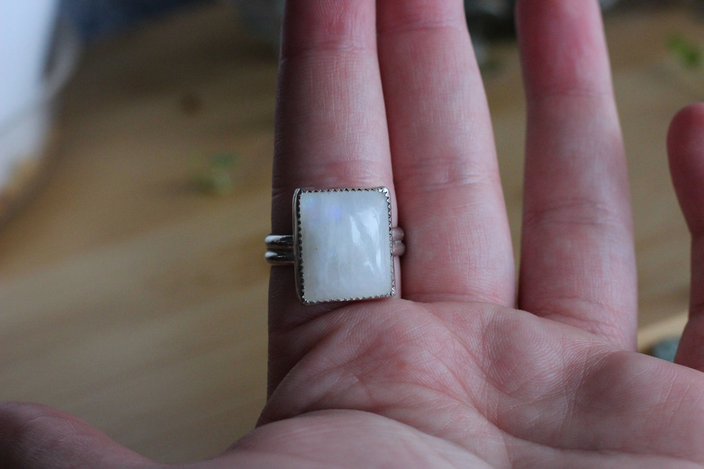 Rainbow Moonstone Ring // Size 11