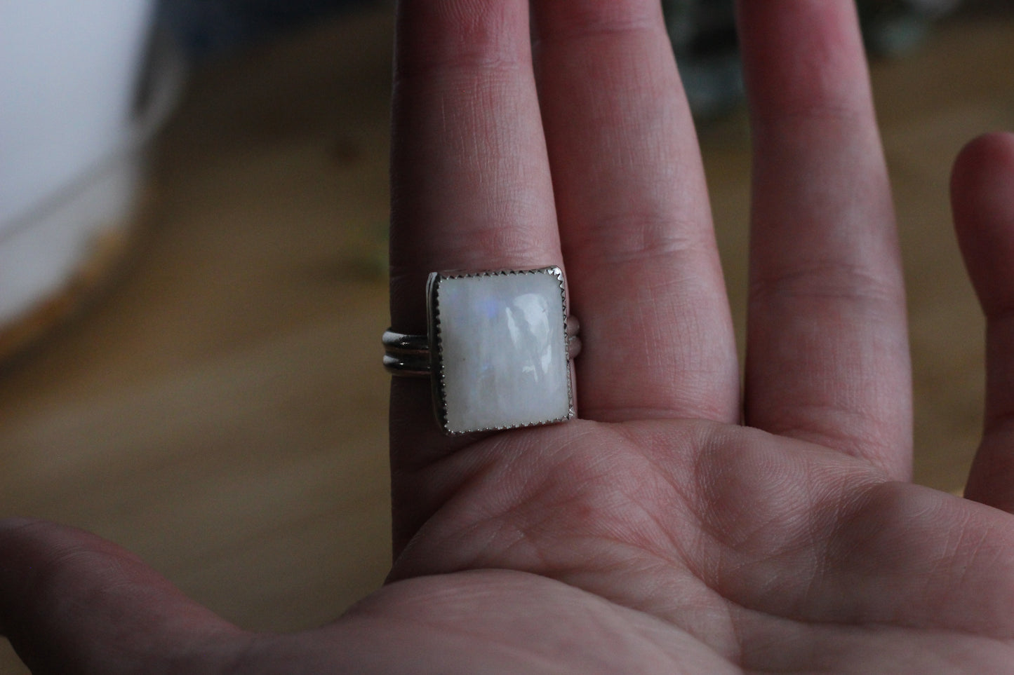 Rainbow Moonstone Ring // Size 11