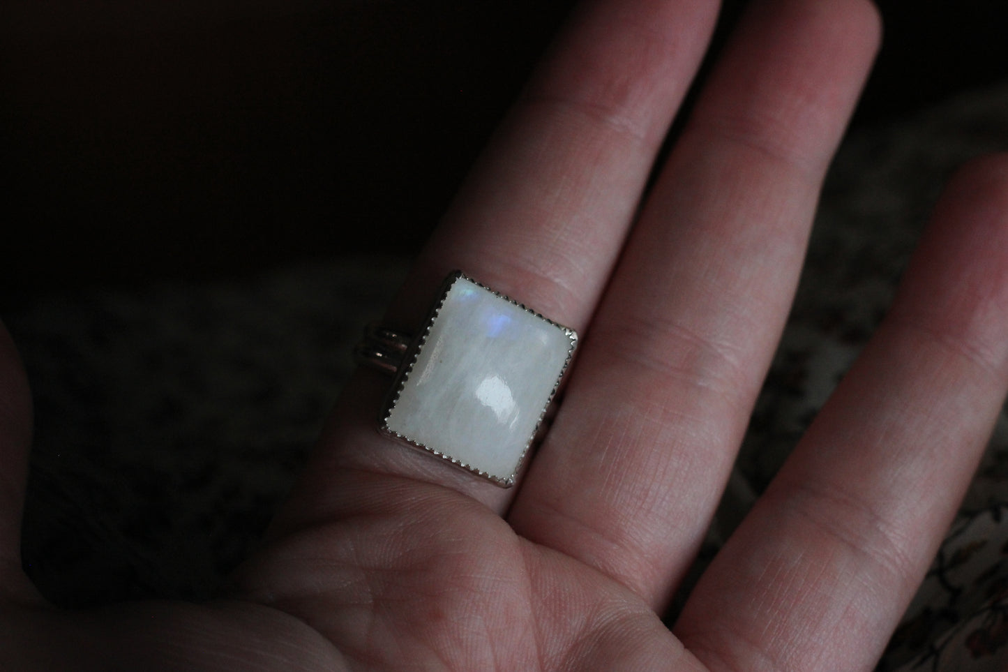 Rainbow Moonstone Ring // Size 11