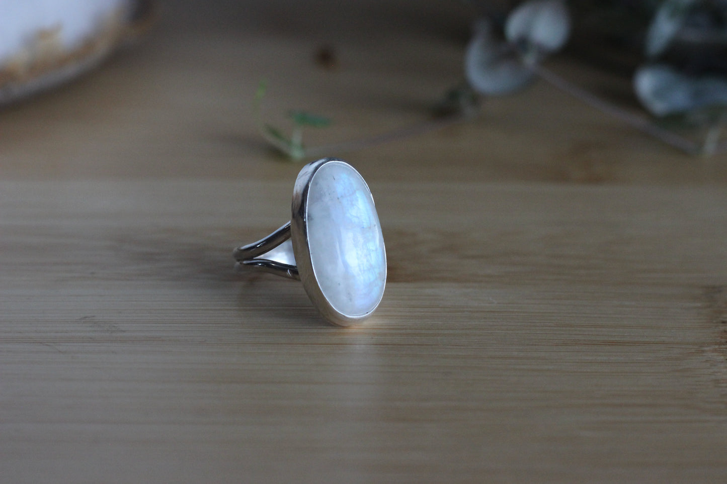 Rainbow Moonstone Ring // Size 9