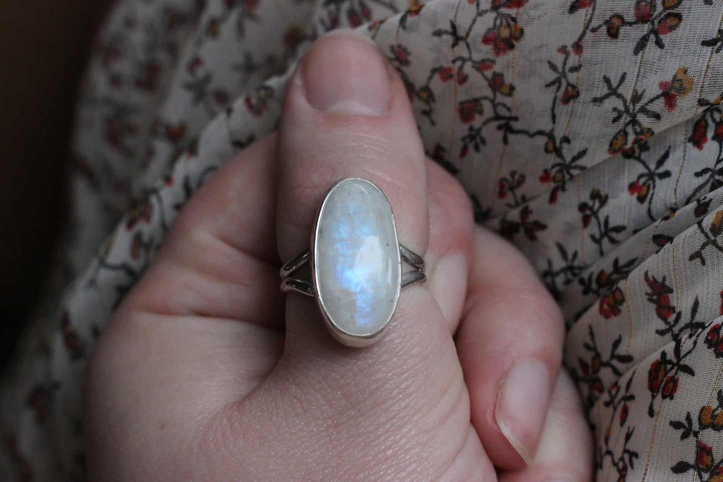 Rainbow Moonstone Ring // Size 9