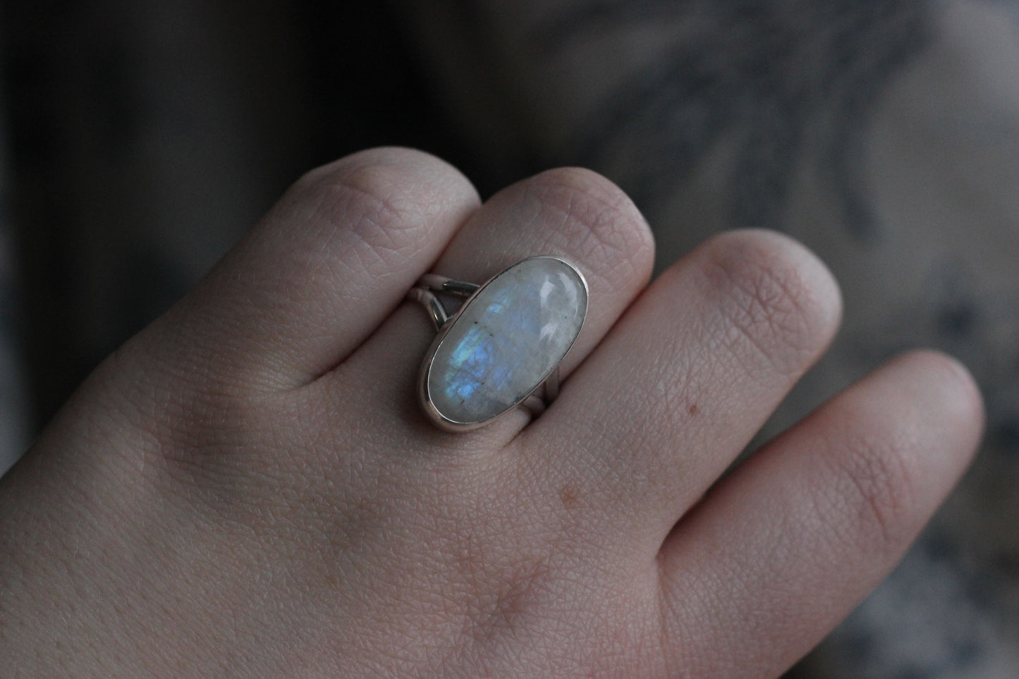 Rainbow Moonstone Ring // Size 9