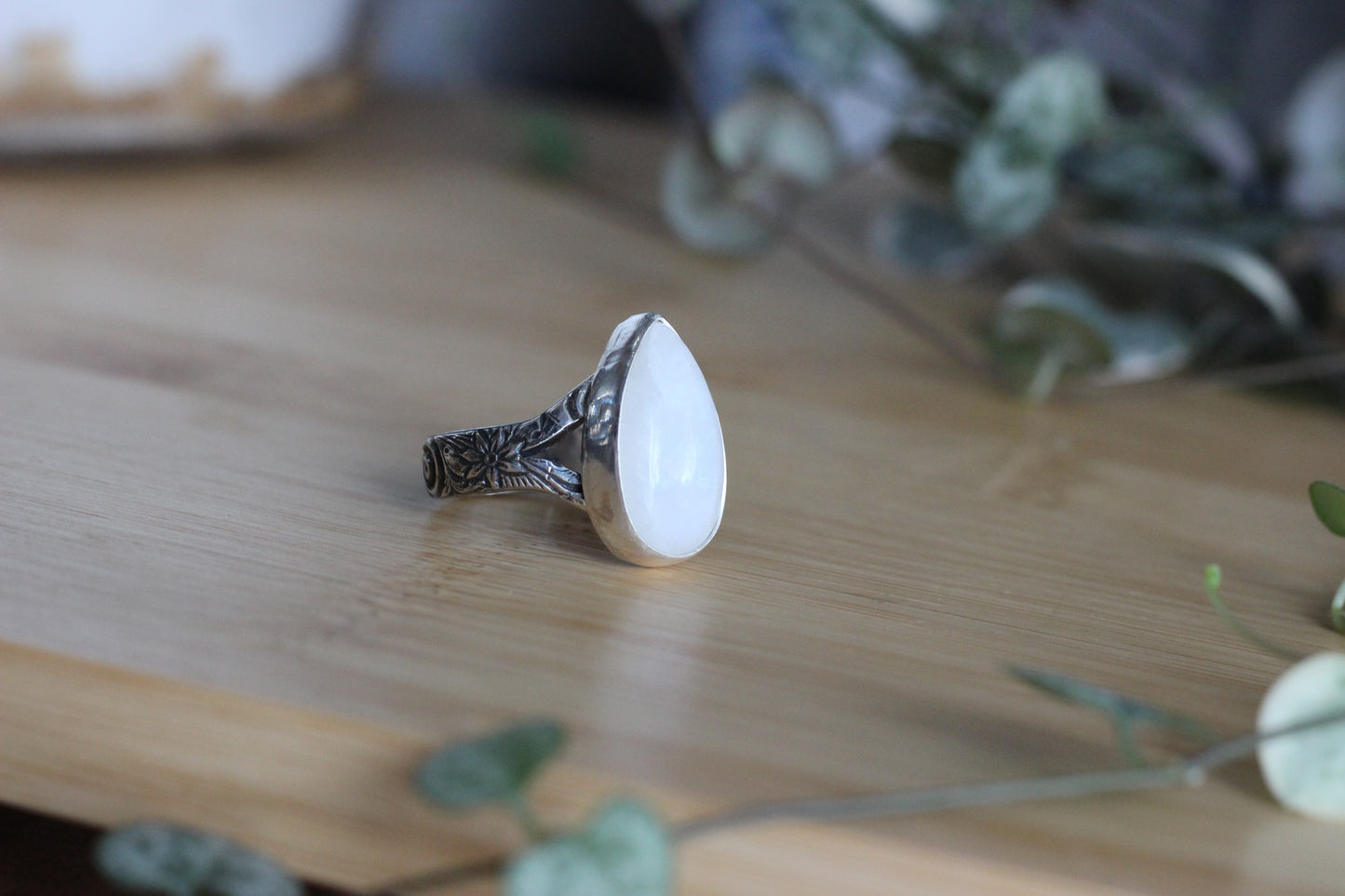 Rainbow Moonstone Ring // Size 8