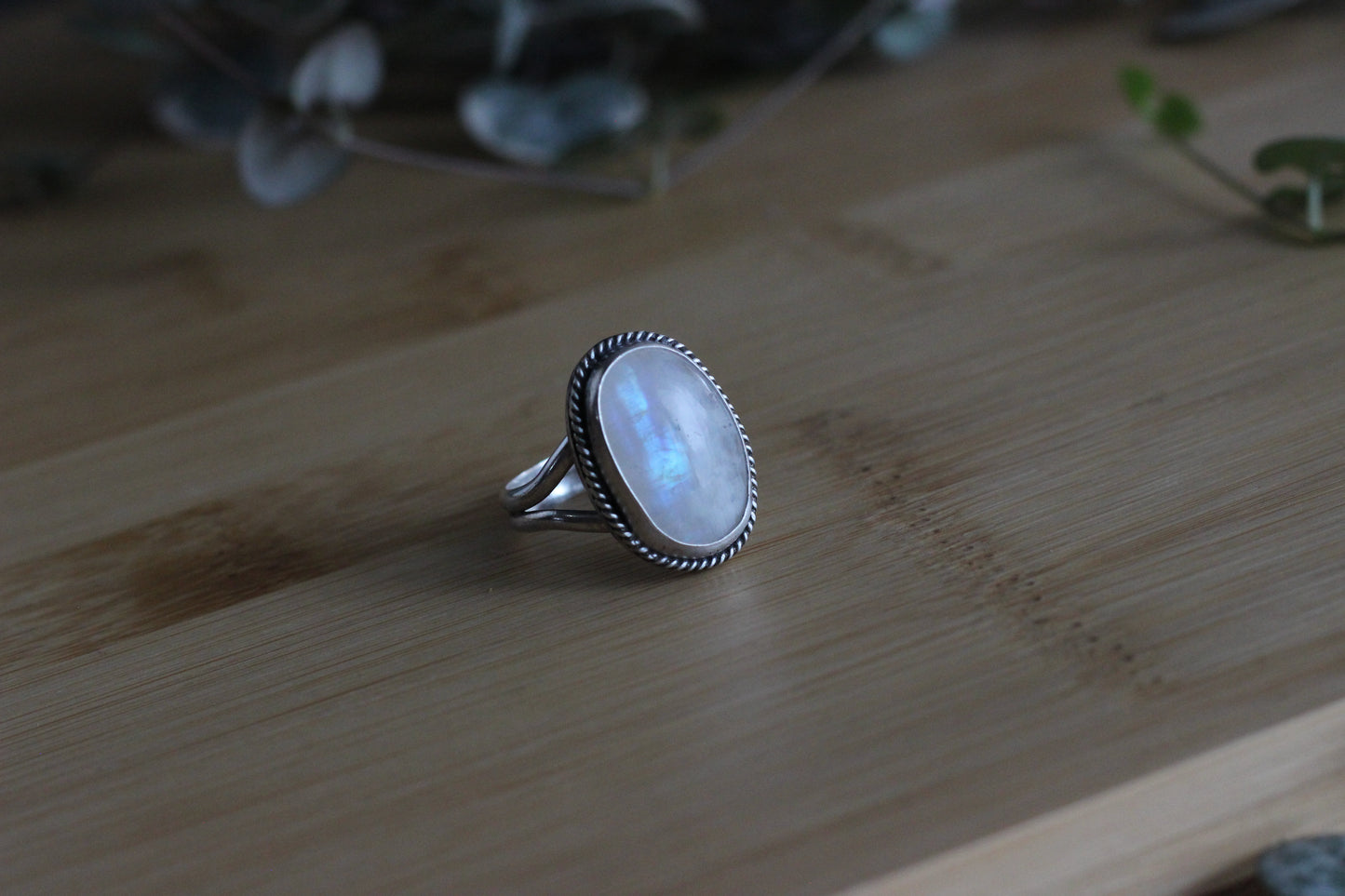 Rainbow Moonstone Ring // Size 8