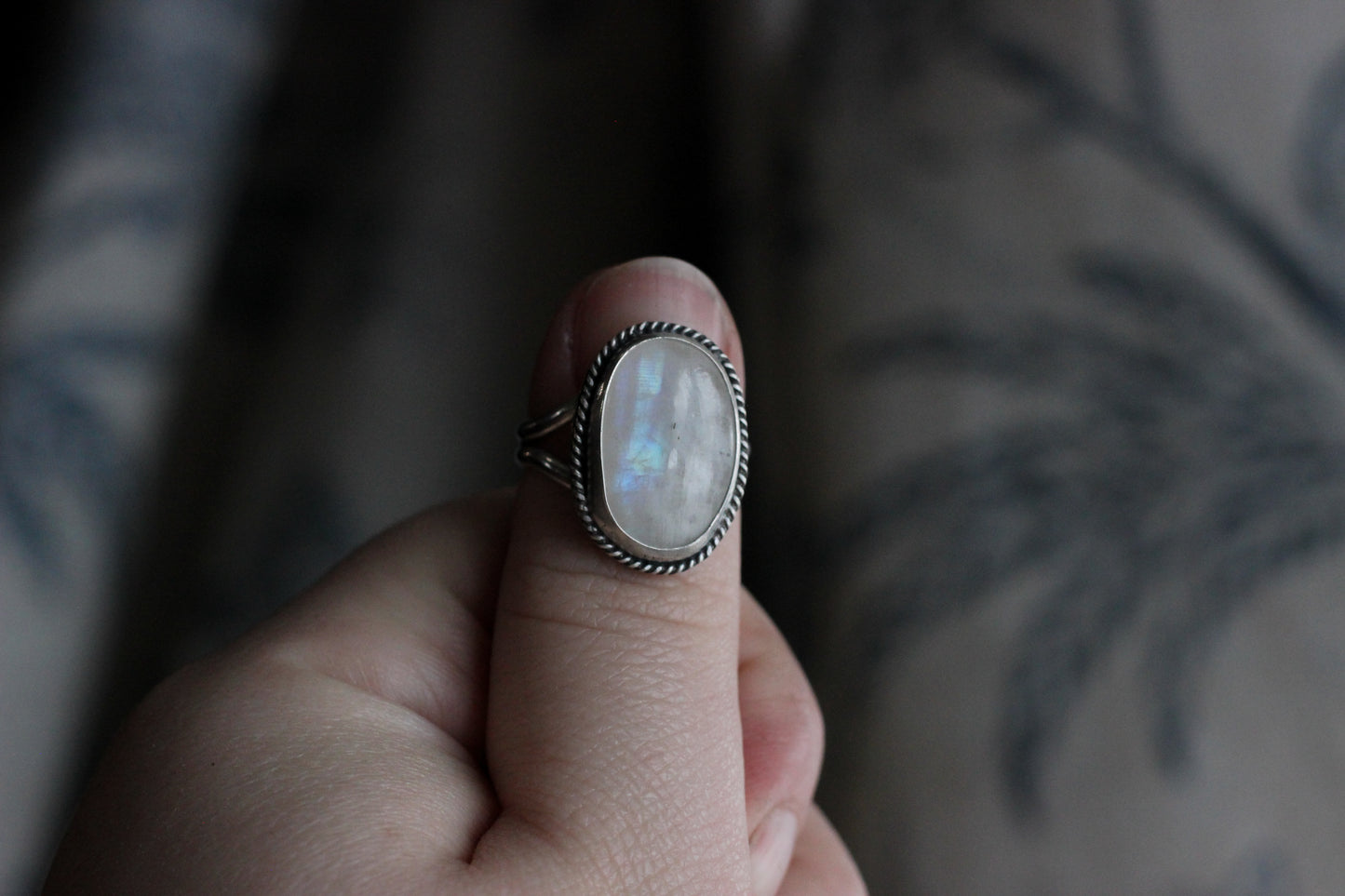 Rainbow Moonstone Ring // Size 8