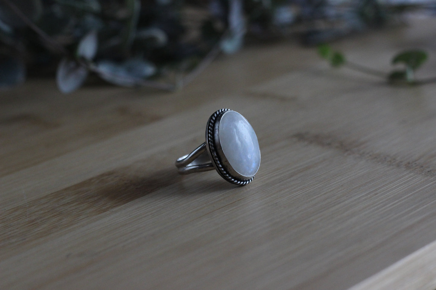 Rainbow Moonstone Ring // Size 6