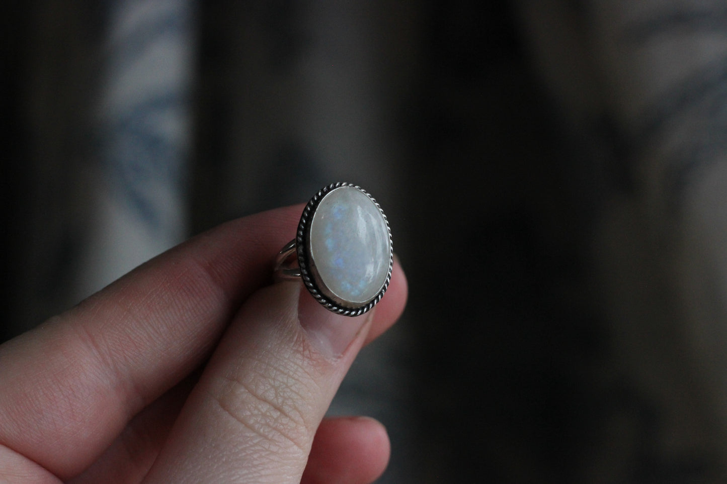 Rainbow Moonstone Ring // Size 6