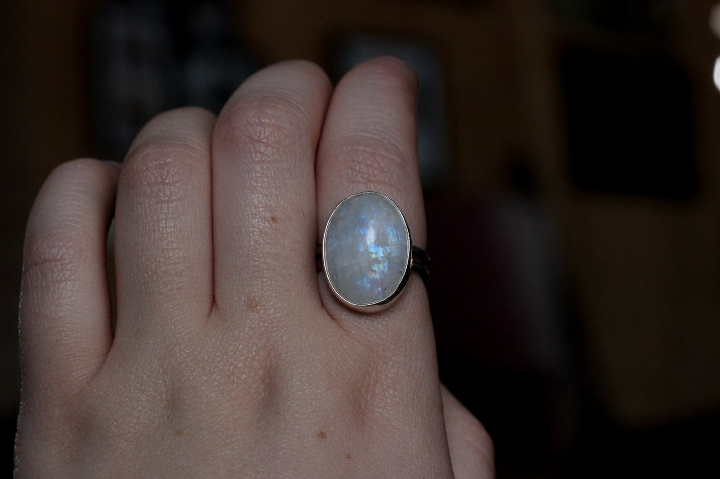 Rainbow Moonstone Ring // Size 10