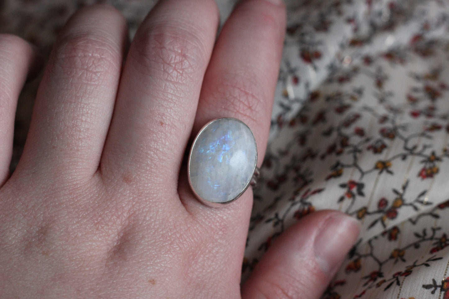 Rainbow Moonstone Ring // Size 10