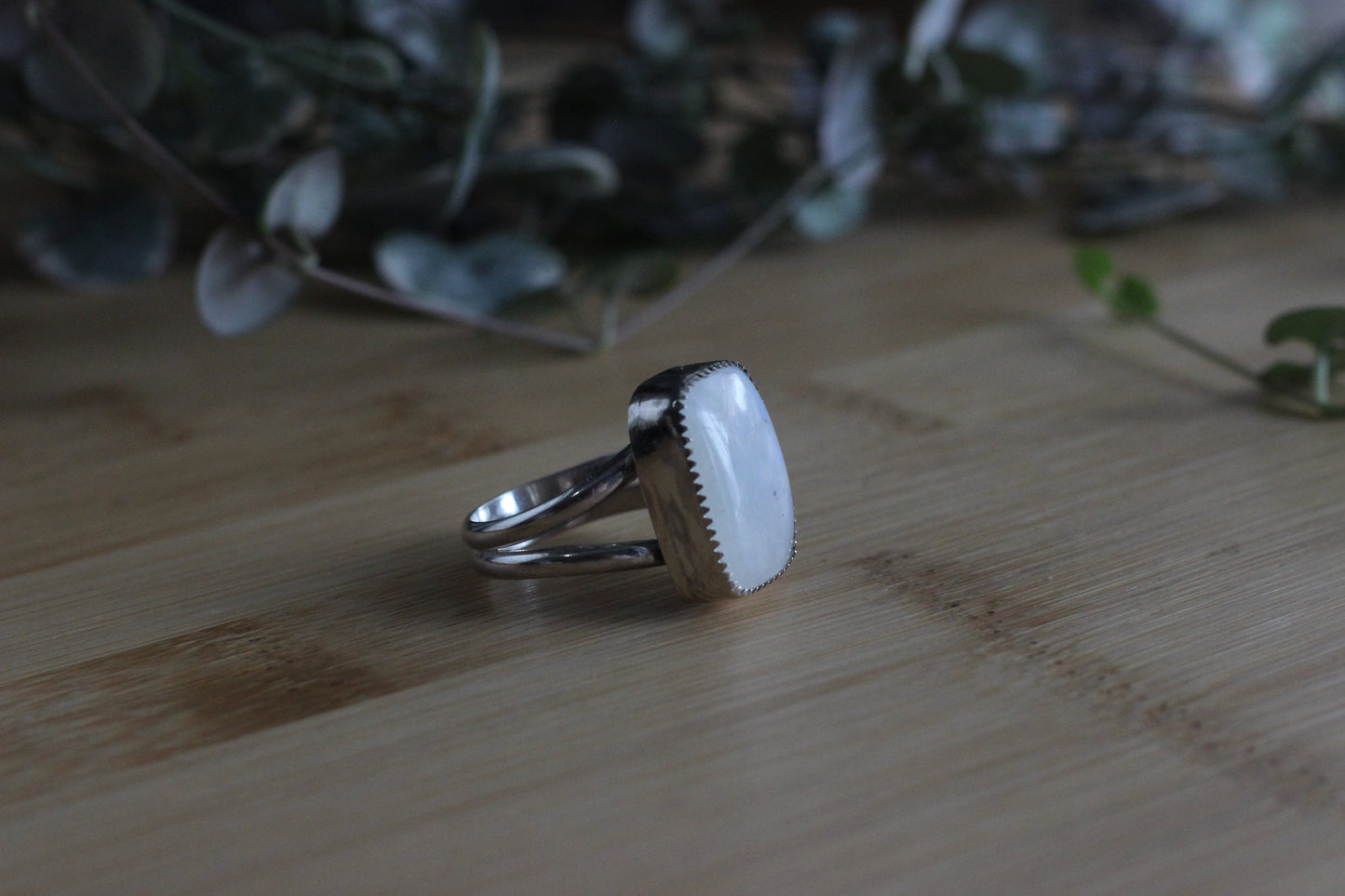 Rainbow Moonstone Ring // Size 10