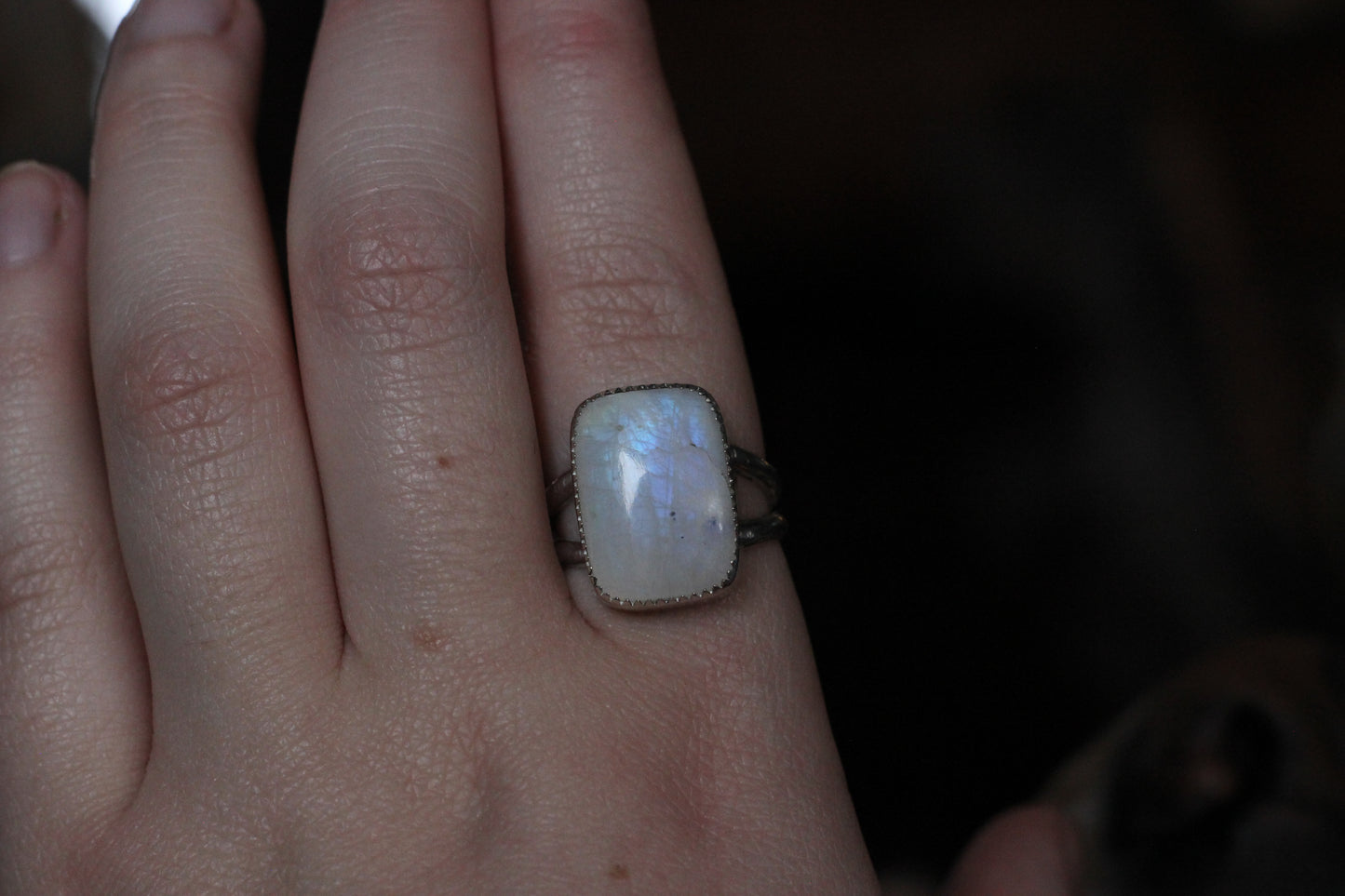 Rainbow Moonstone Ring // Size 10