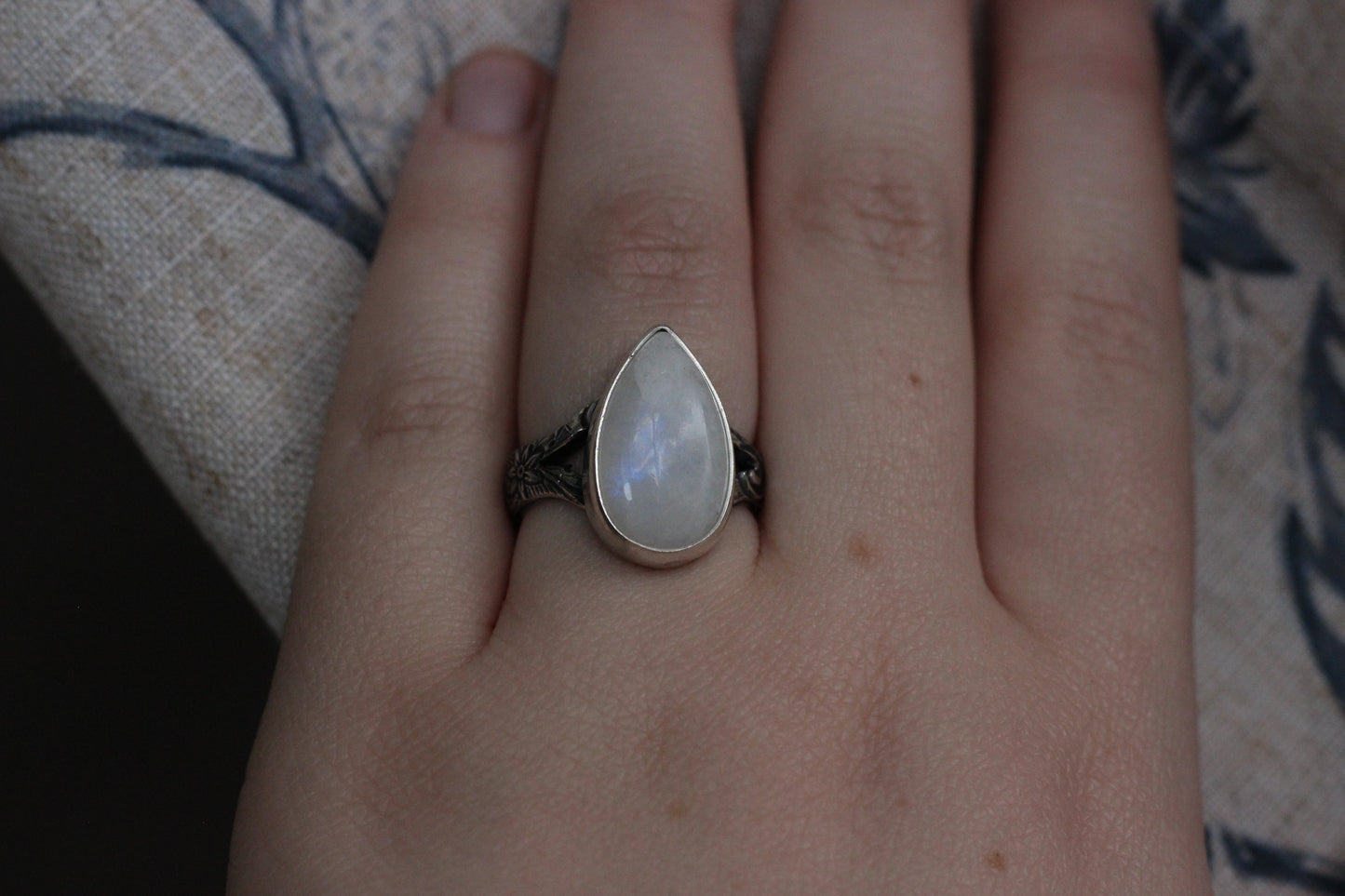 Rainbow Moonstone Ring // Size 8